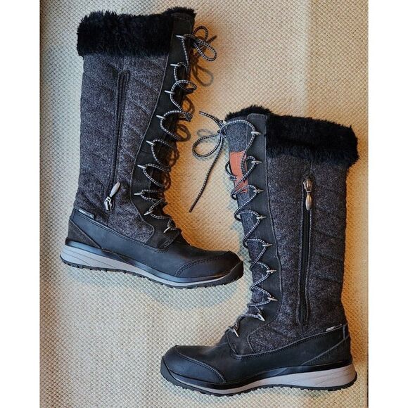 Salomon Womens Winter Boots Size 5 Gray Black Climashield Lined Outdoor 643001 - Picture 2 of 11